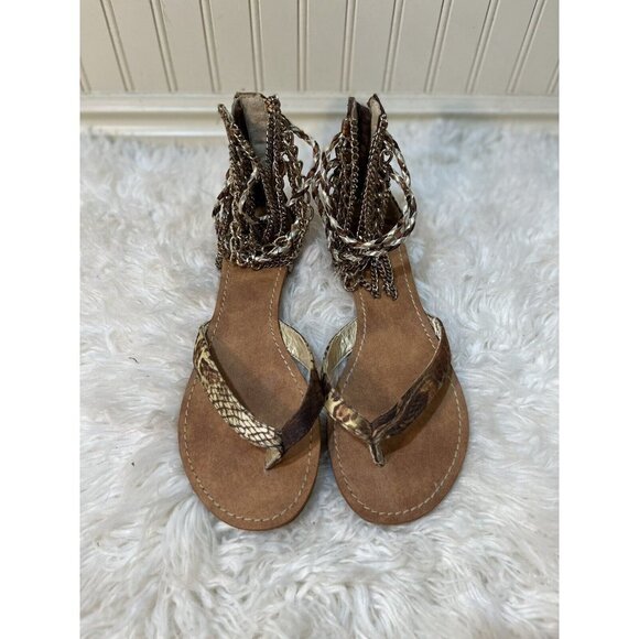 𝅺BAKERS JACKIE Sz 6.5 M Strappy Stiletto Gladiator  Sandals - Picture 2 of 11